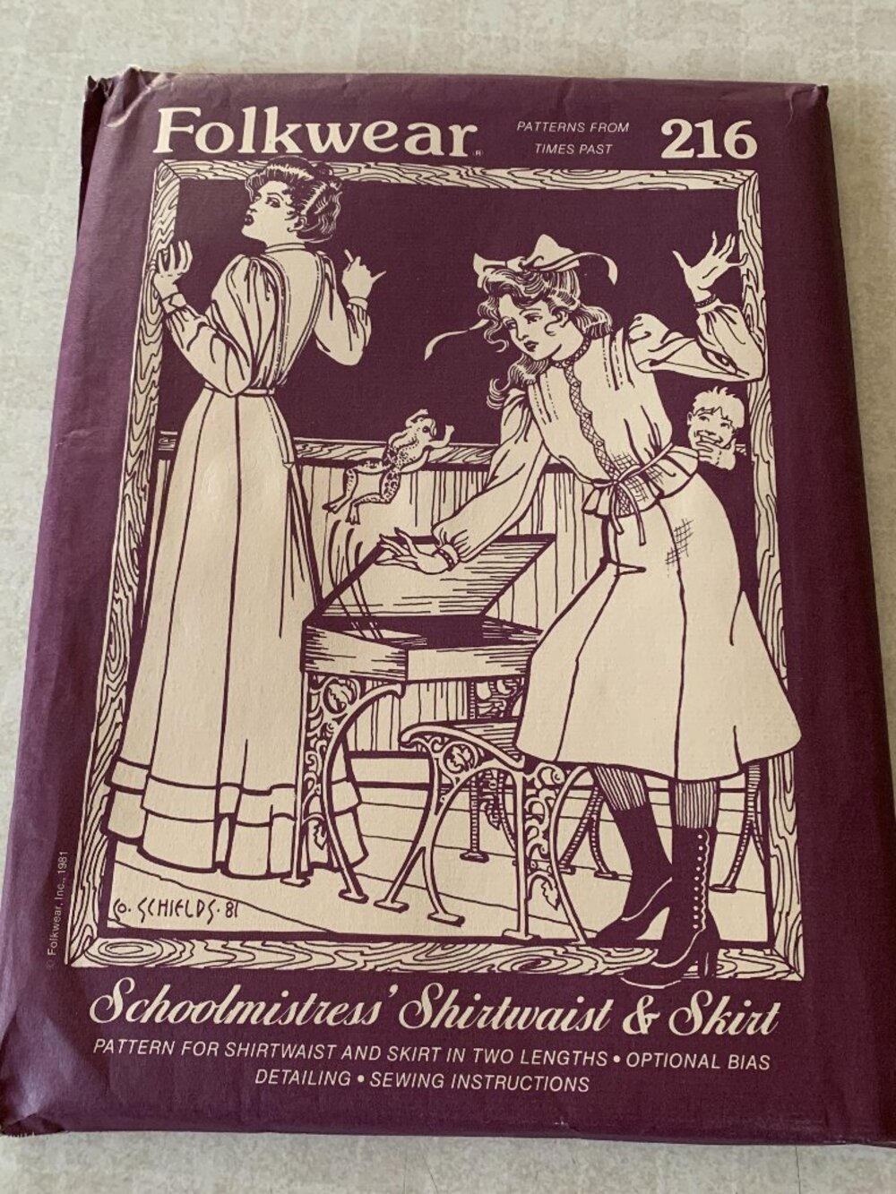 Vintage Folk Wear Schoolmistress Shirtwaist Skirt Sewing Pattern Women 8-14